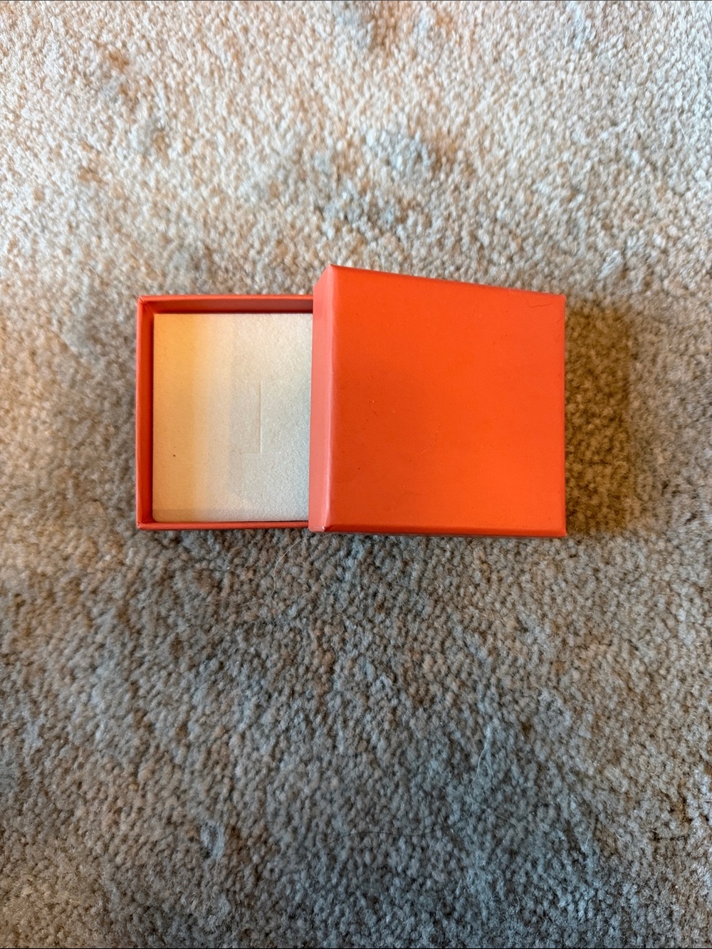 Orange Jewelry Gift Box with Cream Interior